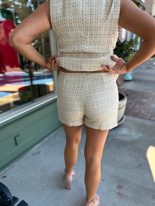 Taste of Tweed Skort - Ivory - KJ Clothier
