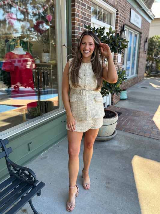 Taste of Tweed Top - Ivory - KJ Clothier