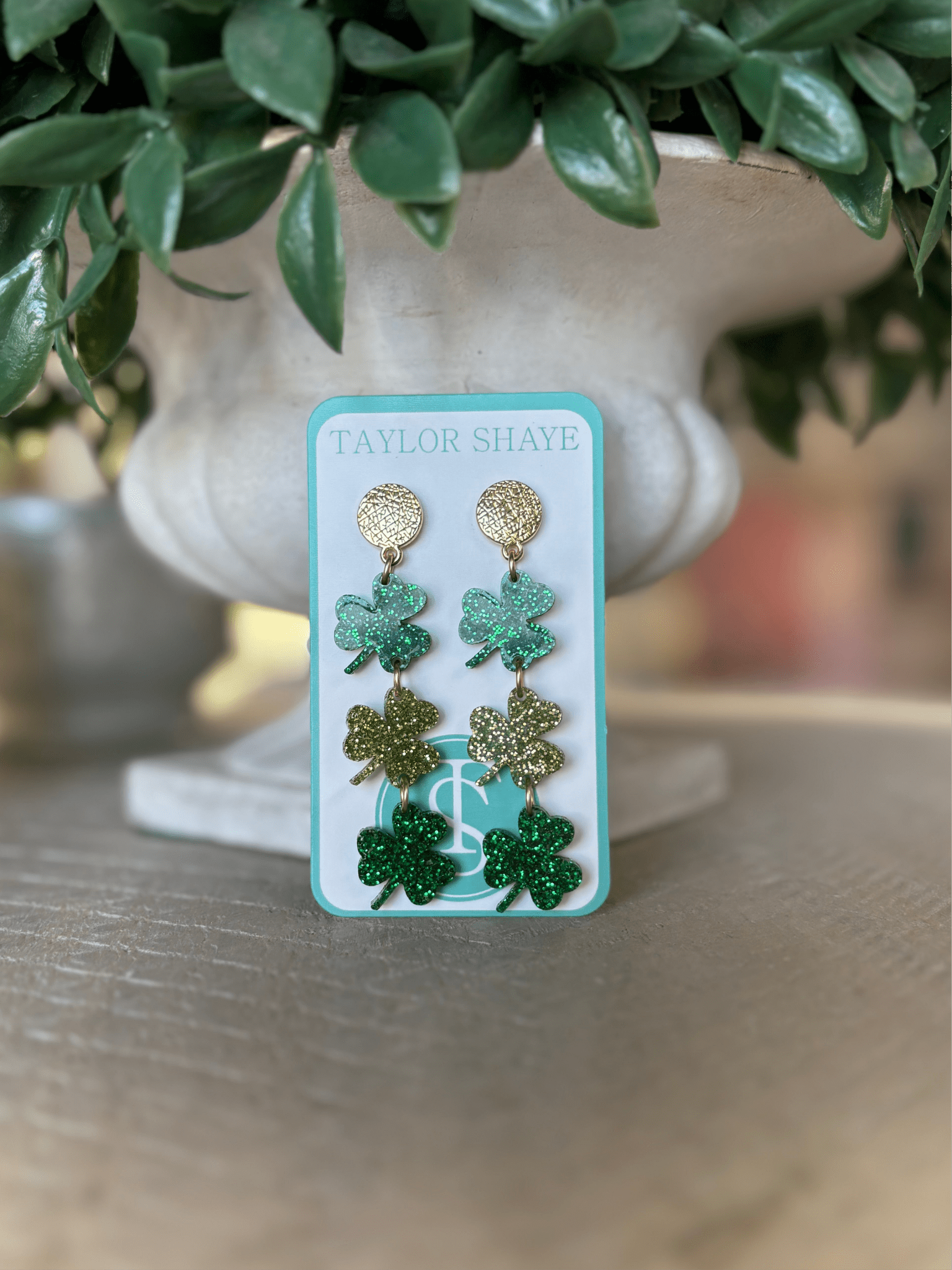 Taylor Shaye - Triple Shamrock Drops - Green Glitter Mix - KJ Clothier