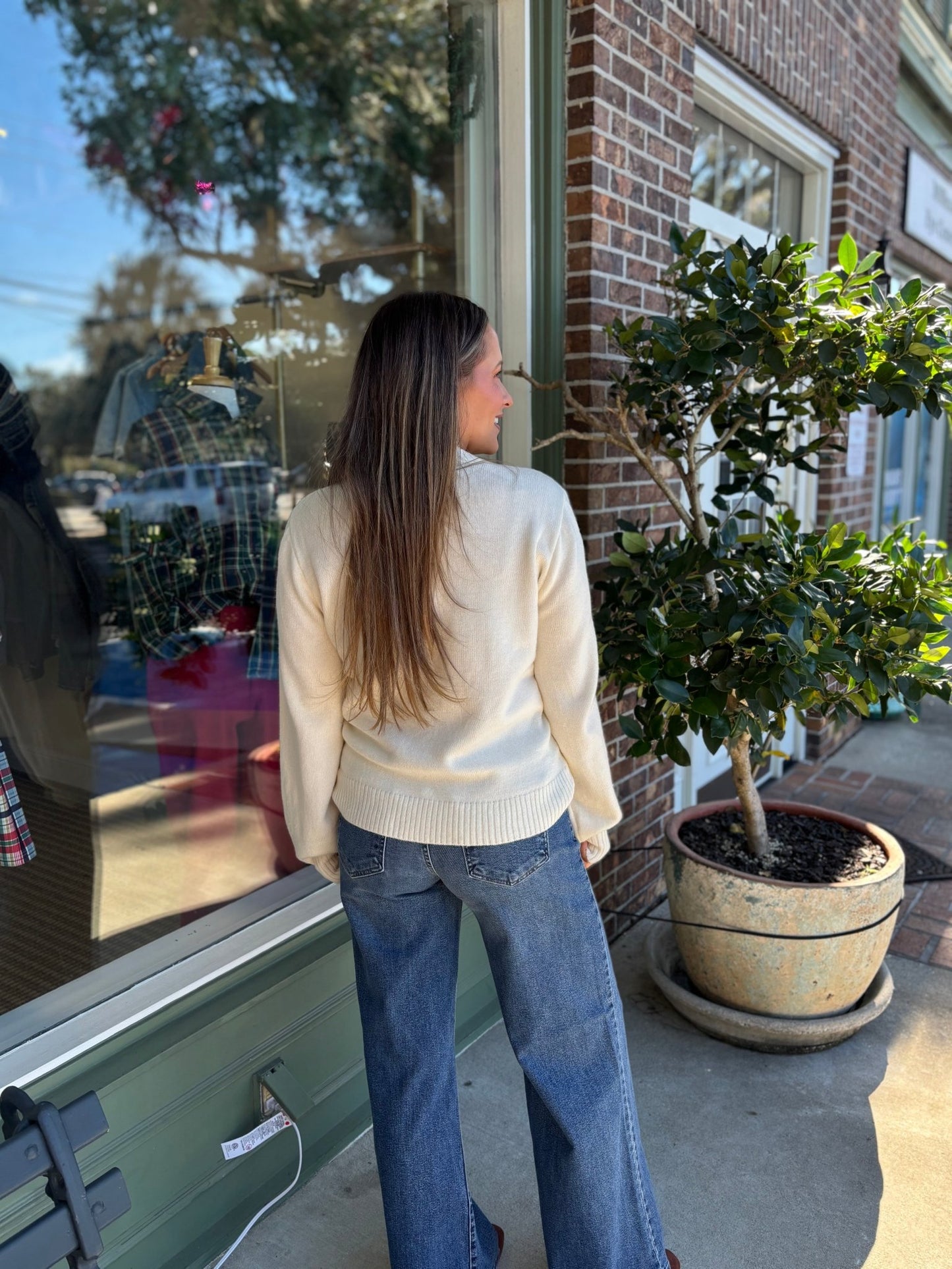 Teddy Bear Sweater - Ivory - KJ Clothier