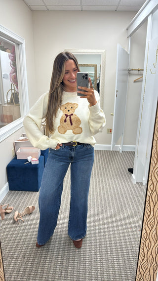 Teddy Bear Sweater - Ivory - KJ Clothier