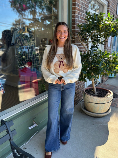 Teddy Bear Sweater - Ivory - KJ Clothier