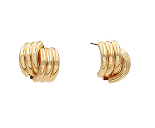 Textured Knot Stud Earrings - Gold - KJ Clothier