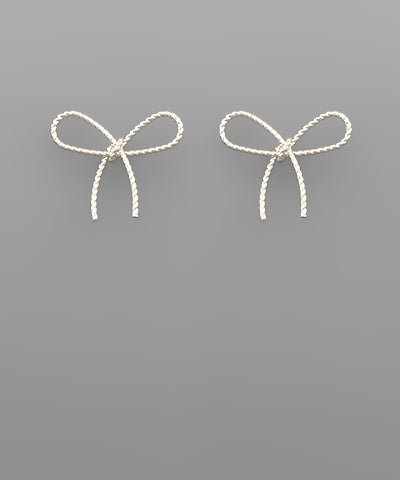 Textured Wire Bow Earrings - KJ Clothier