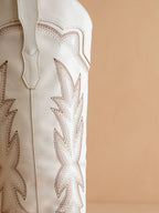 The Ainsley White | Embroidered Cowboy Western Boot - KJ Clothier