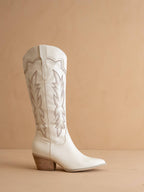The Ainsley White | Embroidered Cowboy Western Boot - KJ Clothier