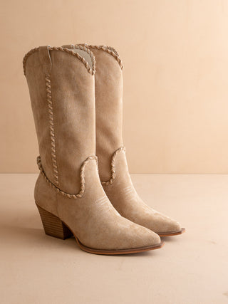 The Tilley | Almond Whipstitch Western Cowboy Boot - KJ Clothier