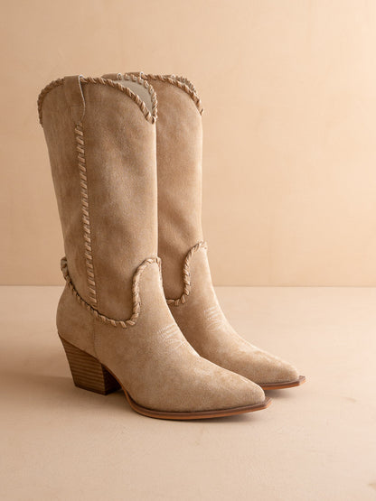 The Tilley | Almond Whipstitch Western Cowboy Boot - KJ Clothier