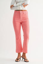 Tonal Crop Flare - Red Gingham - KJ Clothier
