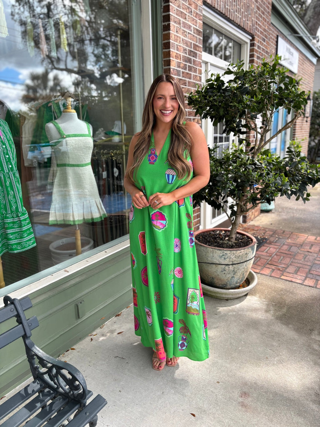 Trinie Postcard Rubi Halter Neck Maxi Dress - KJ Clothier