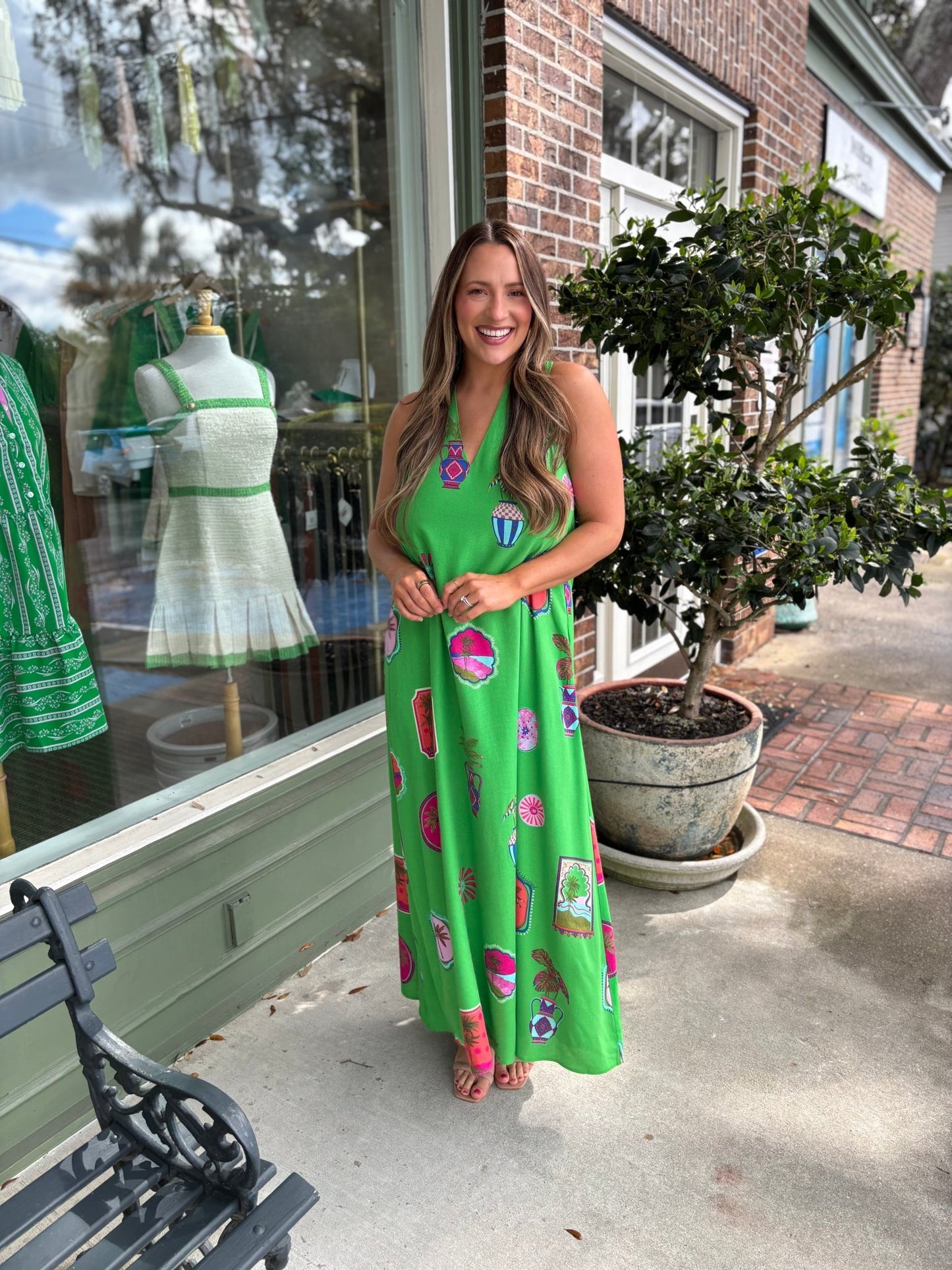 Trinie Postcard Rubi Halter Neck Maxi Dress - KJ Clothier