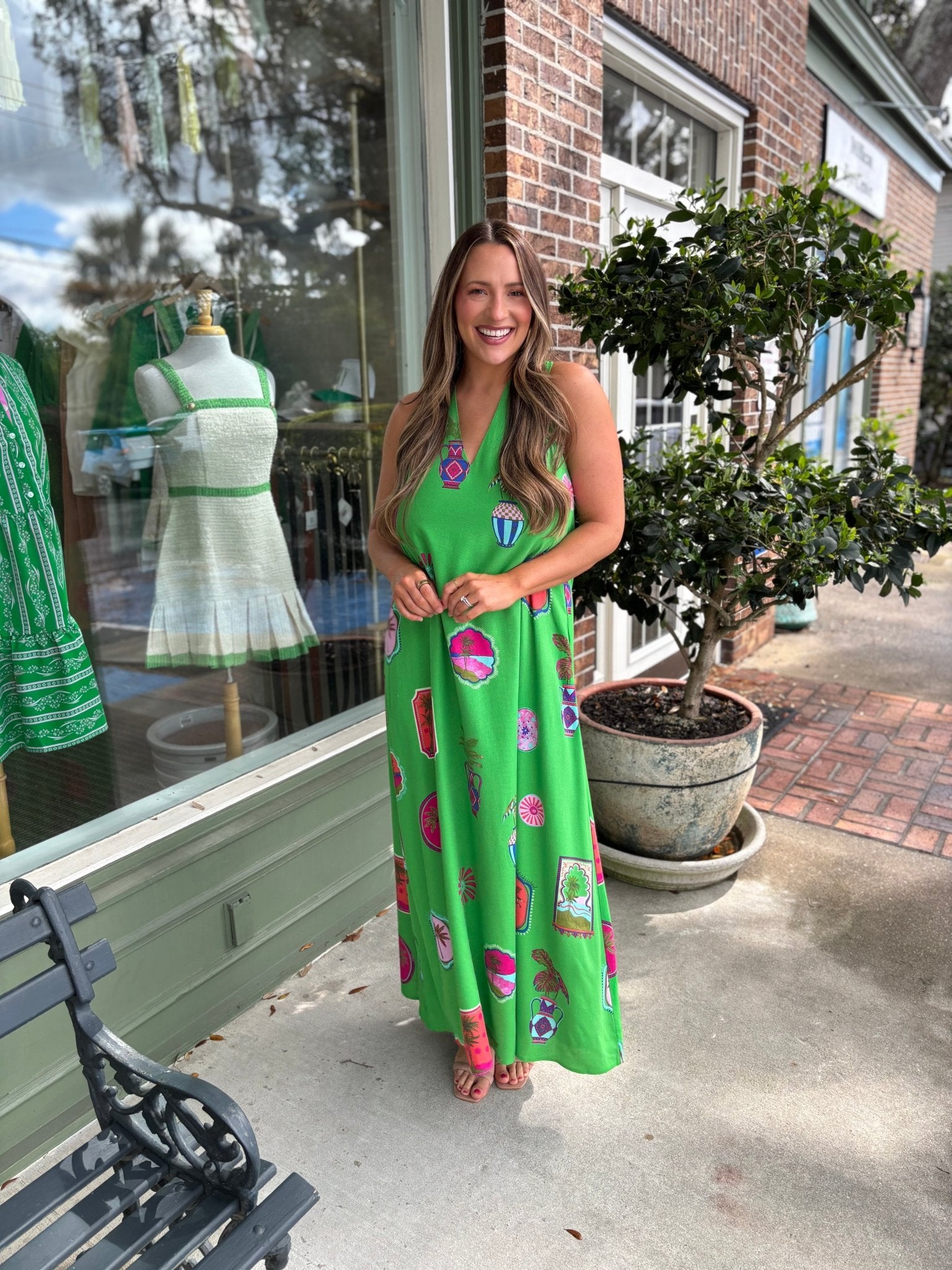 Trinie Postcard Rubi Halter Neck Maxi Dress - KJ Clothier