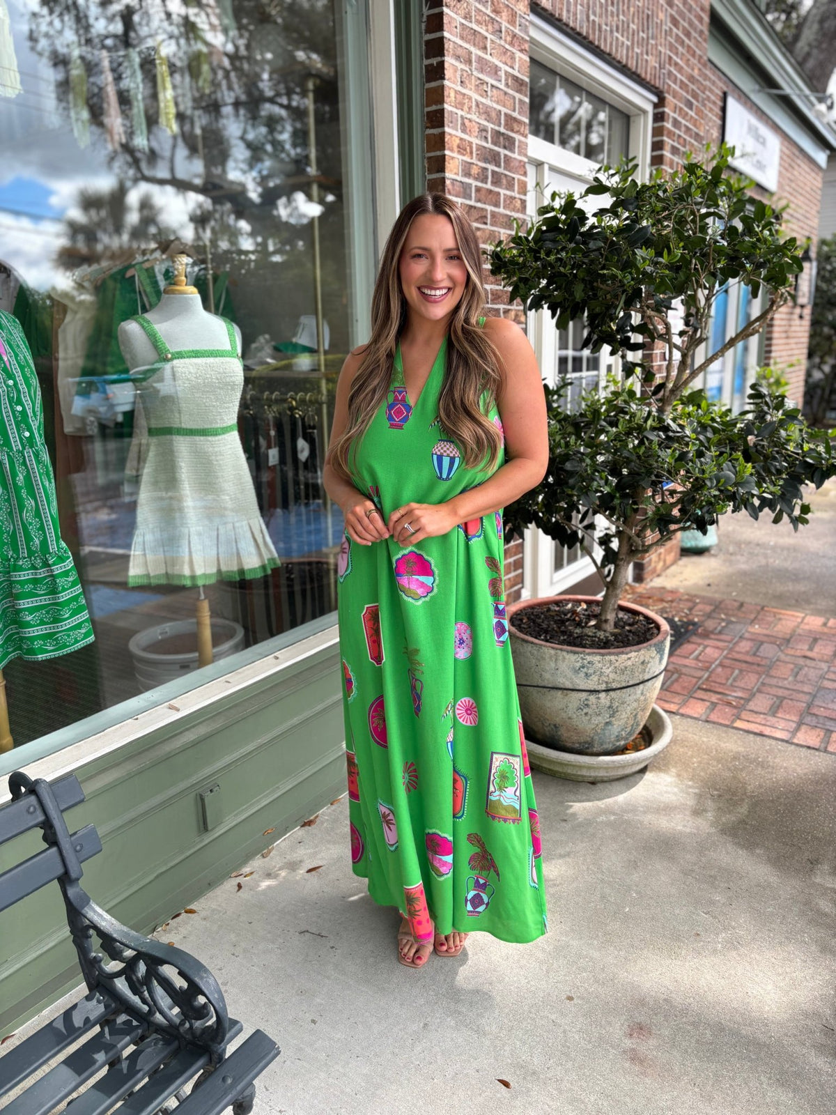 Trinie Postcard Rubi Halter Neck Maxi Dress - KJ Clothier