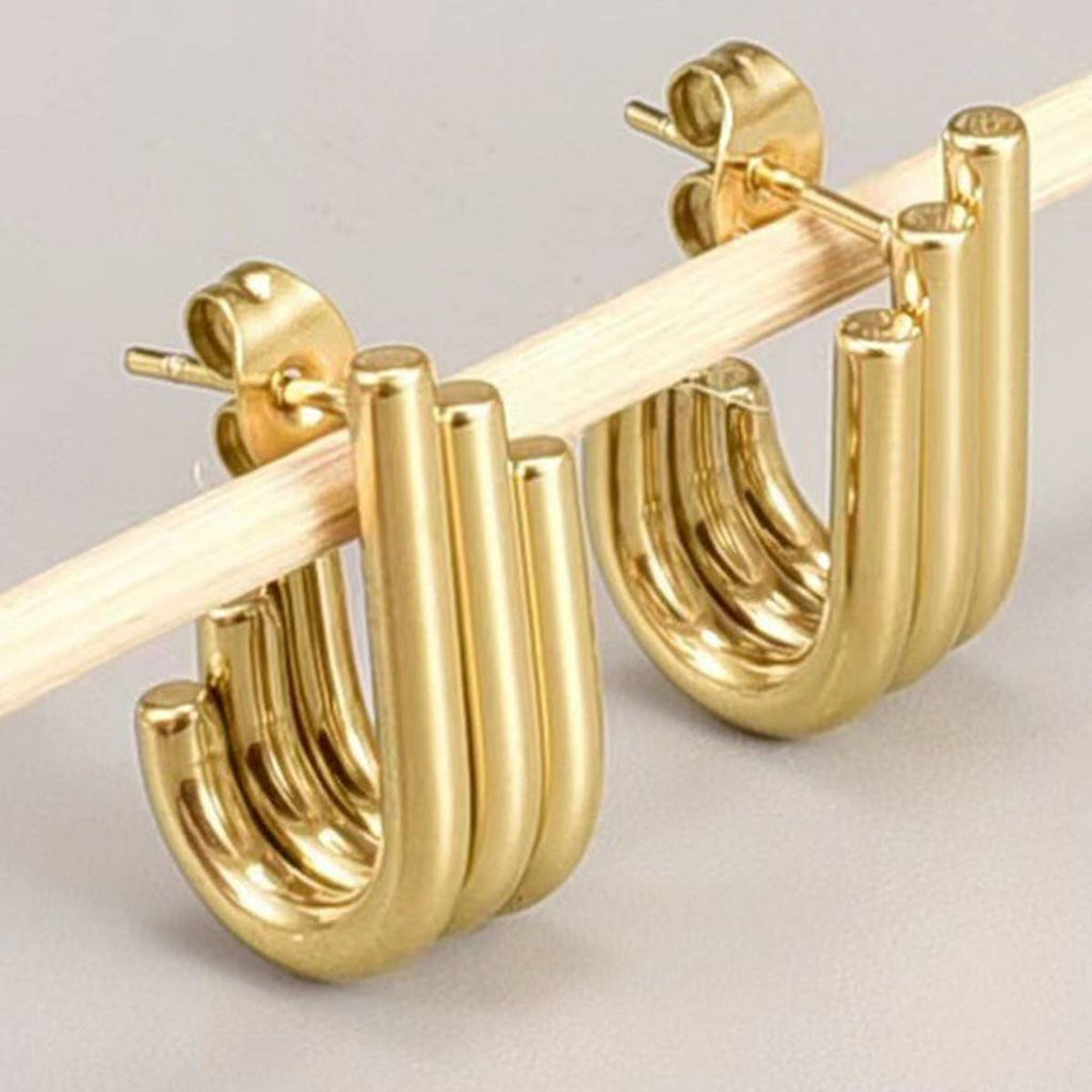 U - Shape Chunky Earrings - KJ Clothier