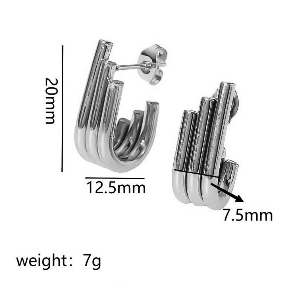 U - Shape Chunky Earrings - KJ Clothier