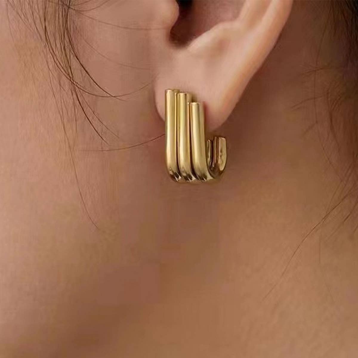 U - Shape Chunky Earrings - KJ Clothier