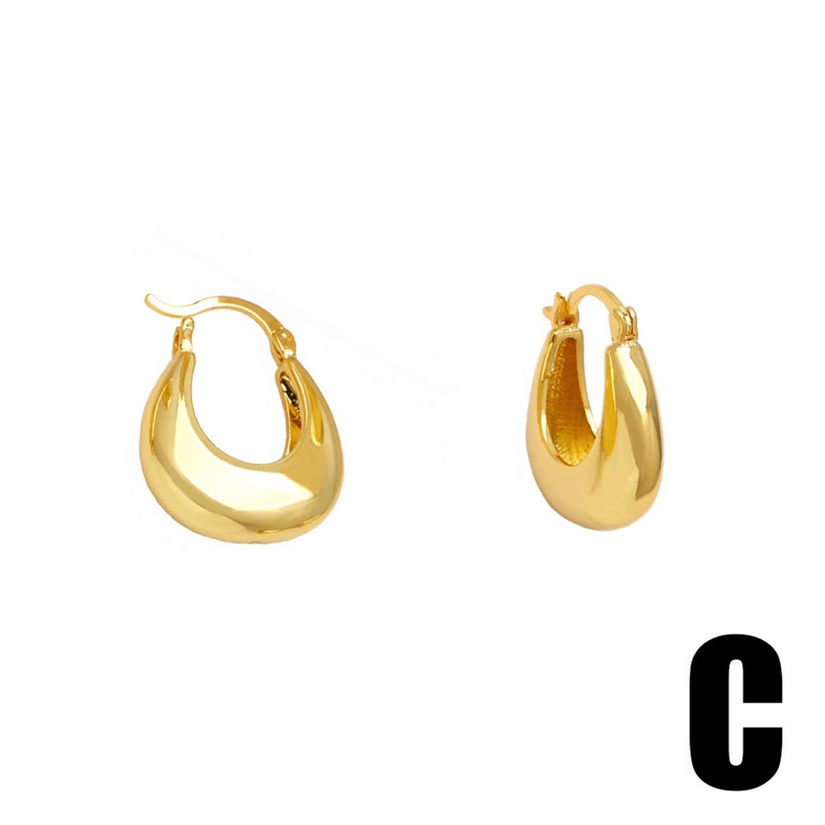 U - Shape Huggie Hoops - KJ Clothier