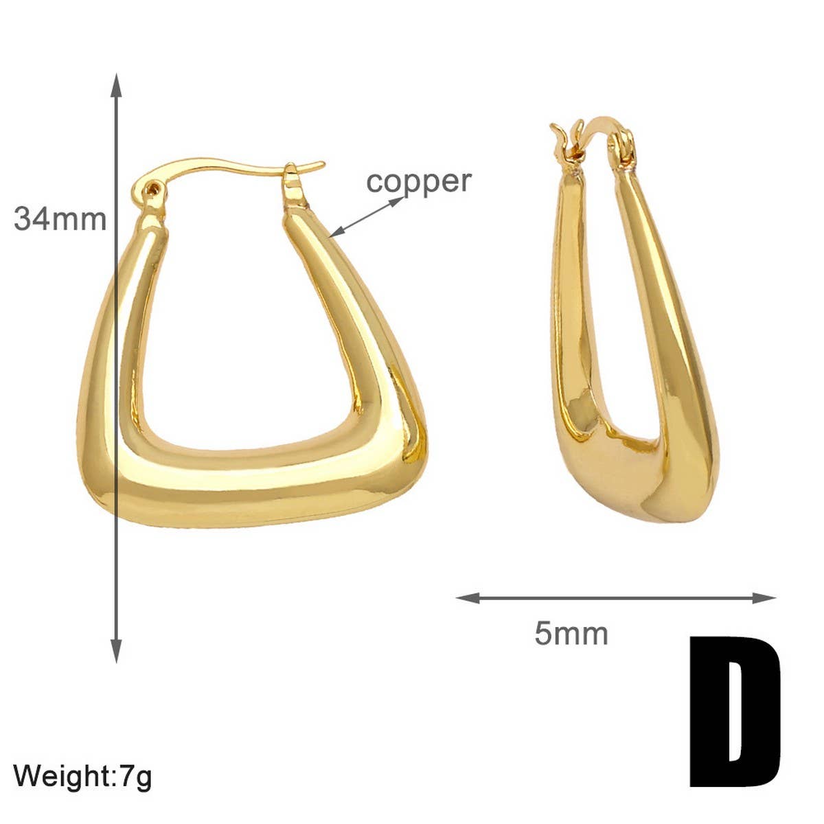 U - Shape Huggie Hoops - KJ Clothier