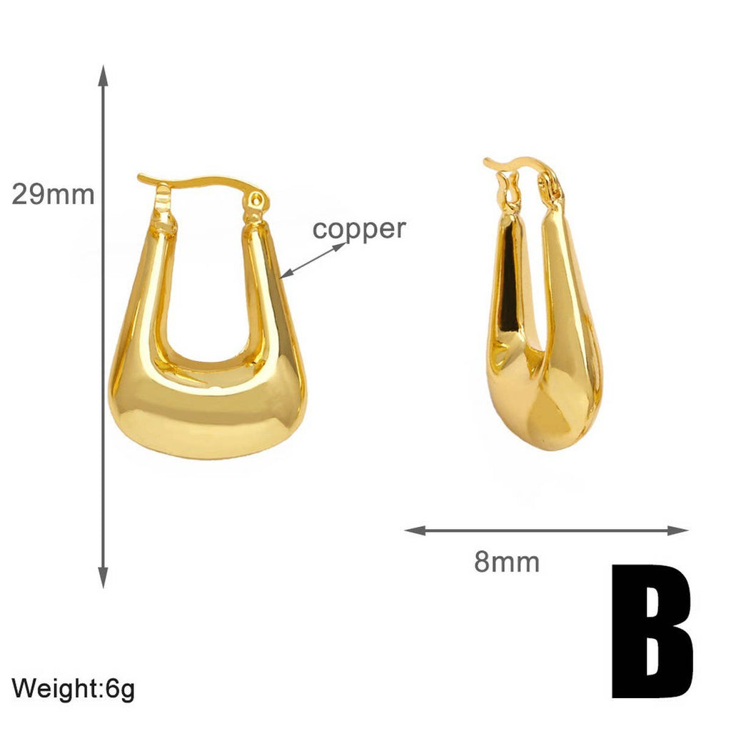 U - Shape Huggie Hoops - KJ Clothier