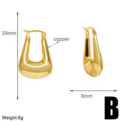 U - Shape Minimalist Gold Earrings - KJ Clothier