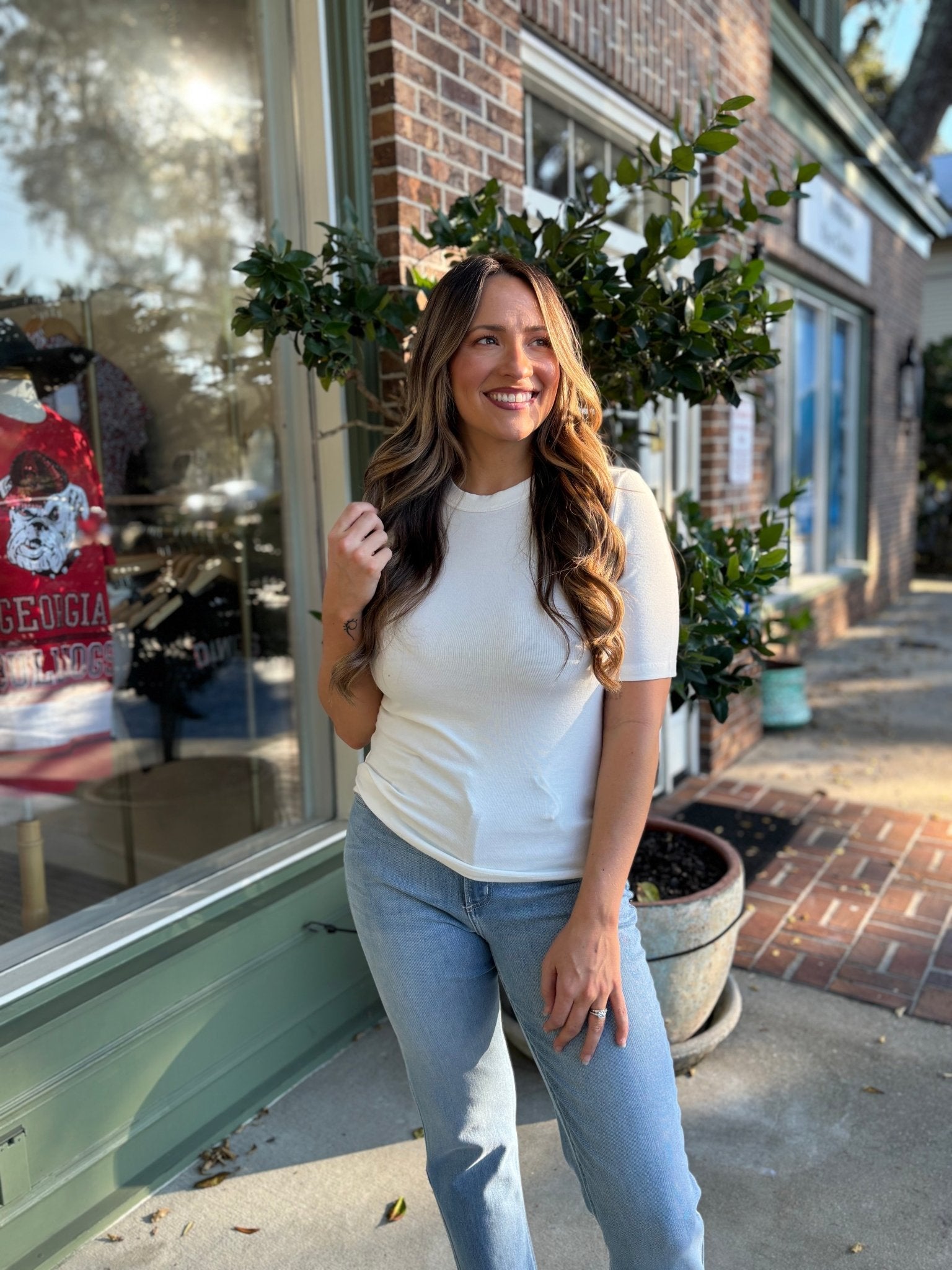 Ultra Soft Basic Short Sleeve Tee - Ivory - KJ Clothier