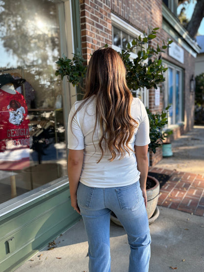 Ultra Soft Basic Short Sleeve Tee - Ivory - KJ Clothier