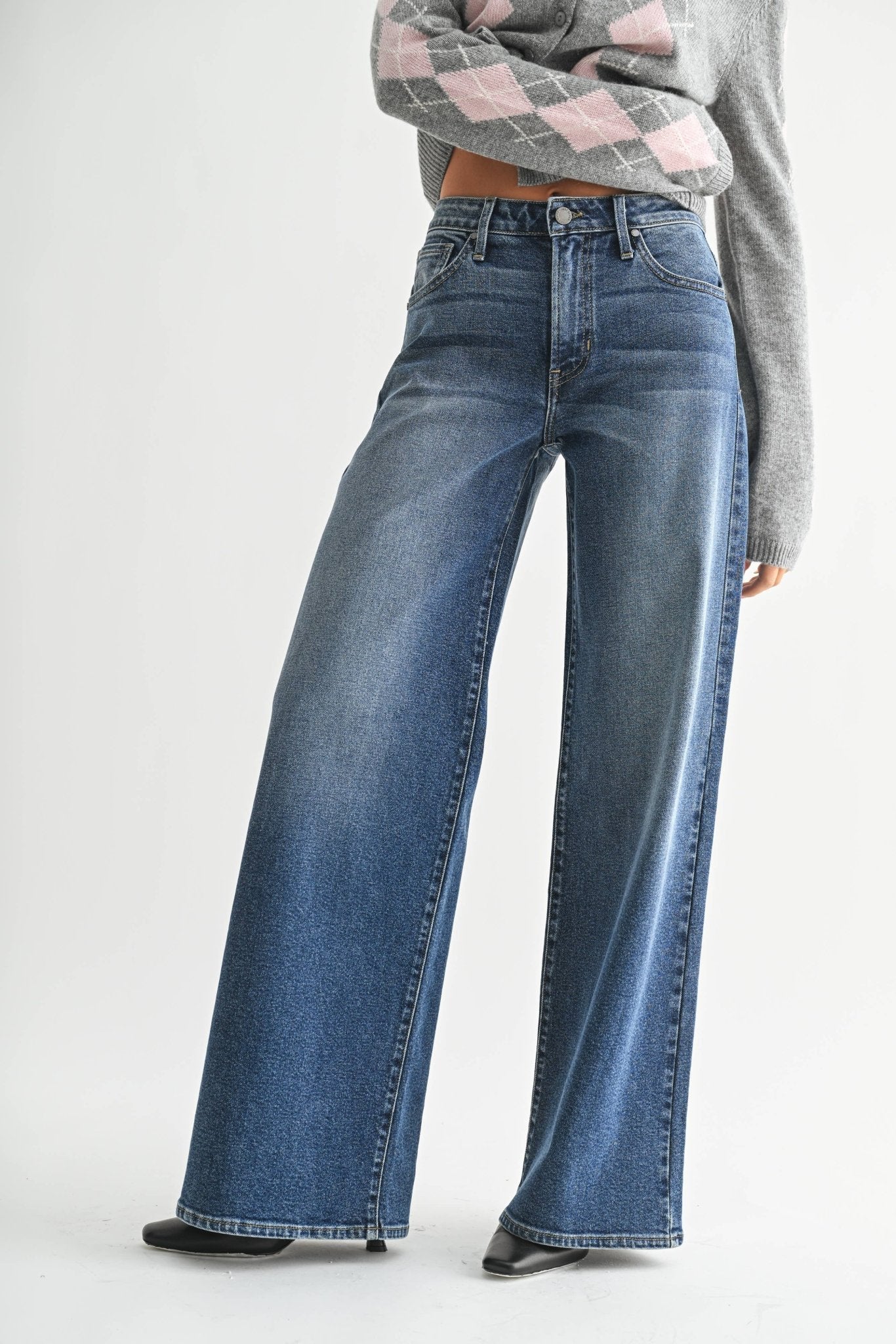 Ultra Wide Leg Denim Jeans - KJ Clothier