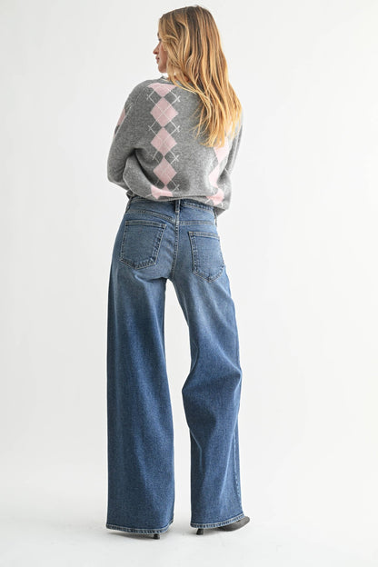 Ultra Wide Leg Denim Jeans - KJ Clothier