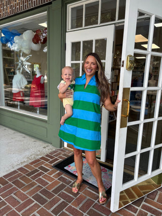 Valdy Striped Lexya Collared Shift Mini Dress - KJ Clothier