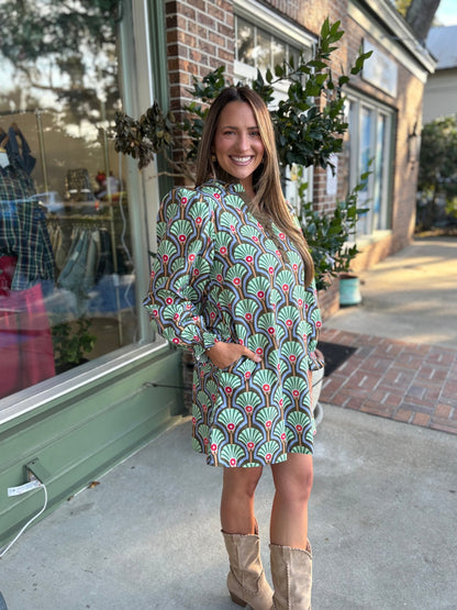 Vintage Floral Dress - Olive - KJ Clothier