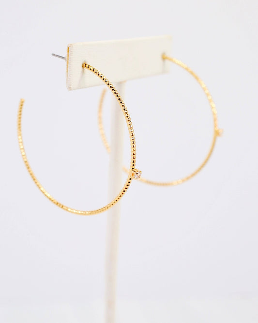 Watertown Textured Hoop Earring - Gold - KJ Clothier
