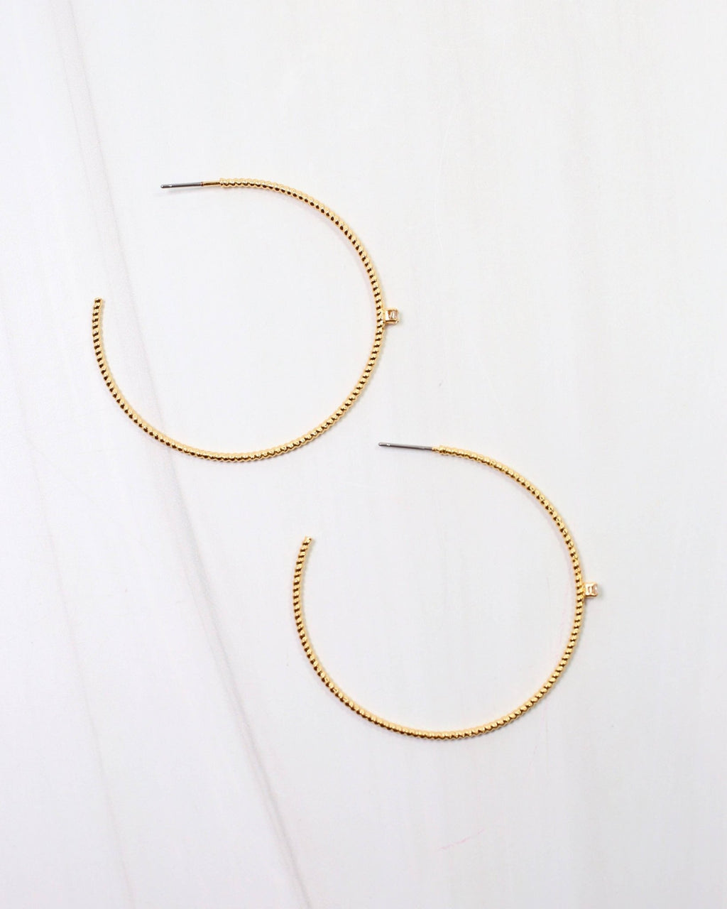 Watertown Textured Hoop Earring - Gold - KJ Clothier