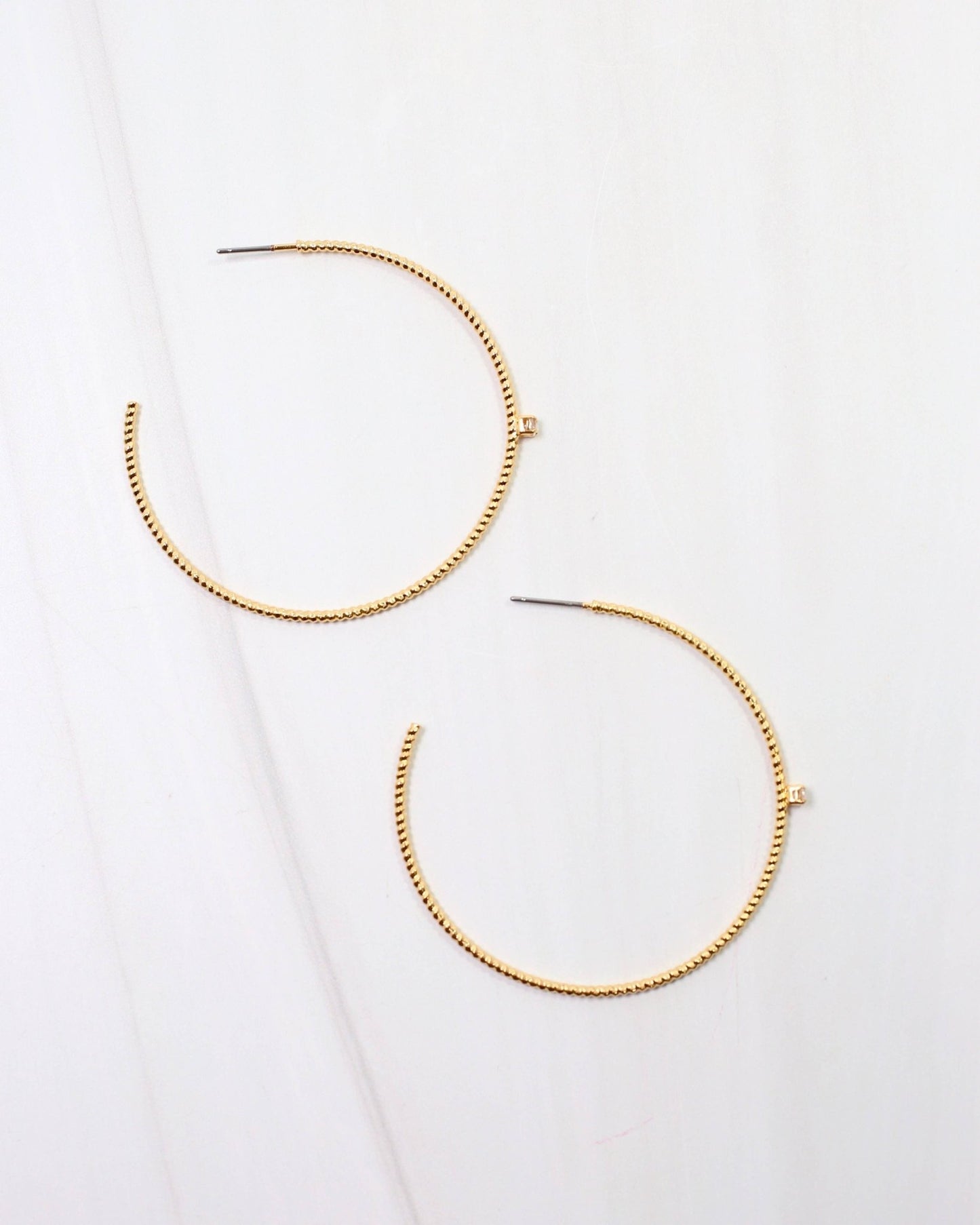 Watertown Textured Hoop Earring - Gold - KJ Clothier