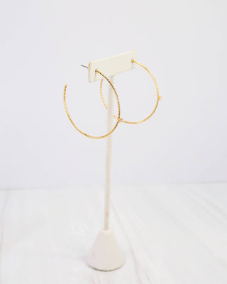 Watertown Textured Hoop Earring - Gold - KJ Clothier