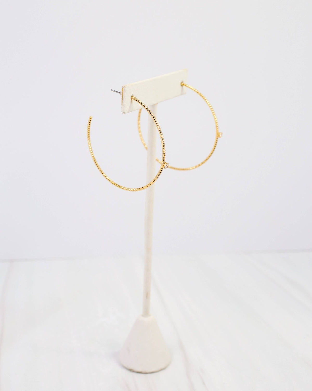 Watertown Textured Hoop Earring - Gold - KJ Clothier