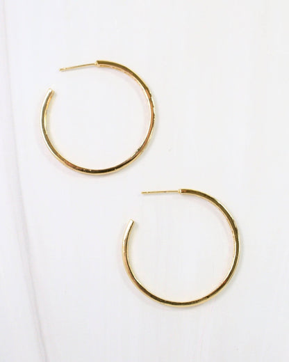 Westfield CZ Lined Hoop Earring - Gold - KJ Clothier