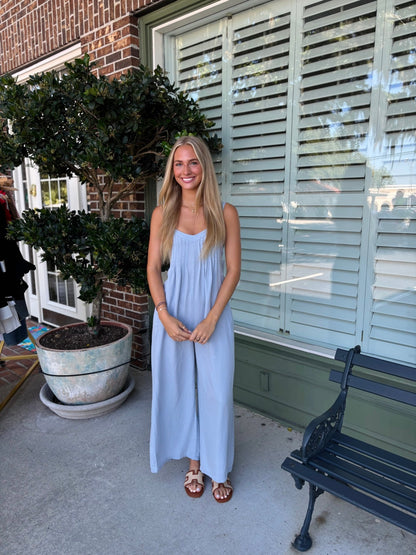 Whimsy Denim Jumpsuit - Light Denim - KJ Clothier