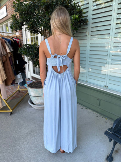Whimsy Denim Jumpsuit - Light Denim - KJ Clothier