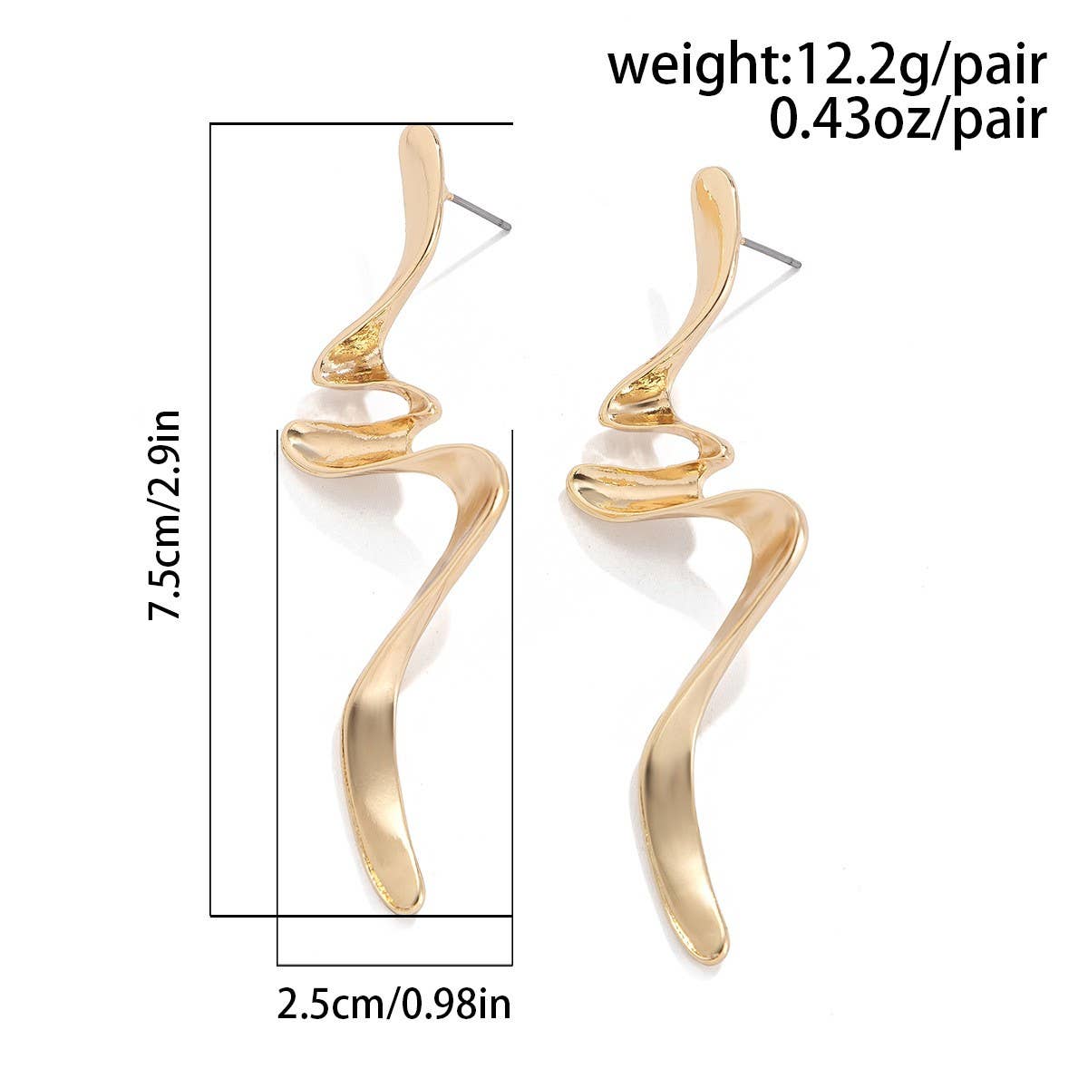 Wrinkle Earrings - Gold - KJ Clothier