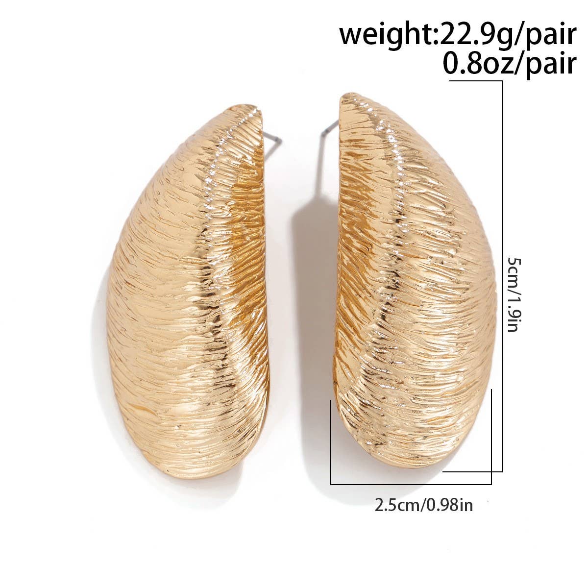 Wrinkle Earrings - Gold - KJ Clothier