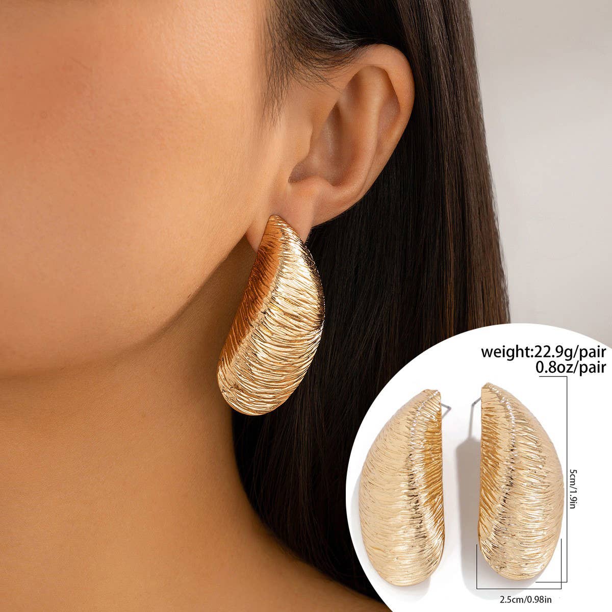 Wrinkle Earrings - Gold - KJ Clothier