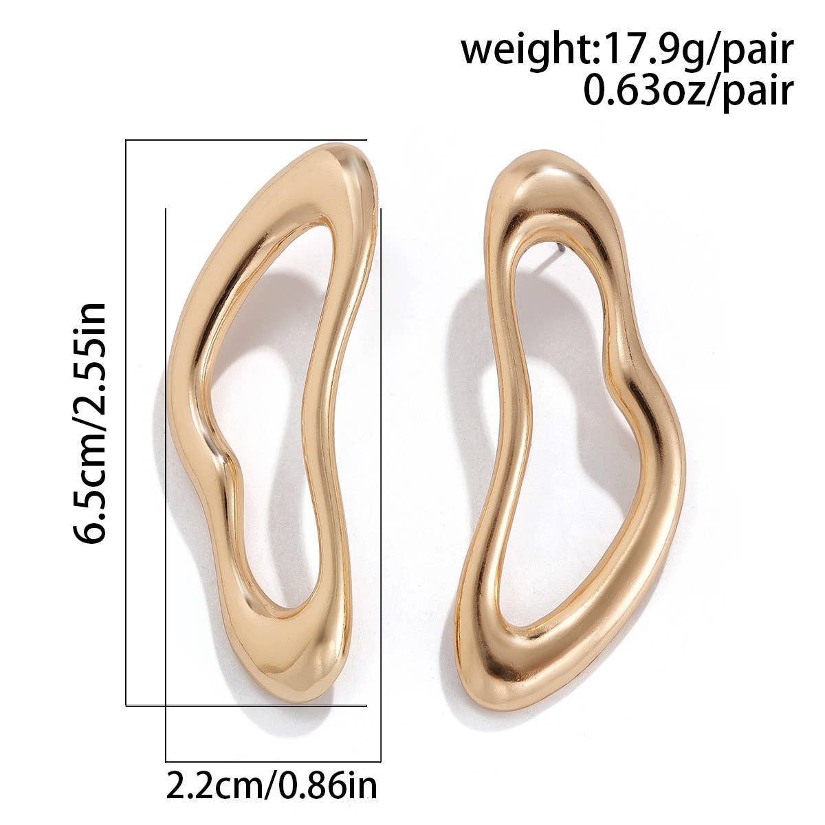 Wrinkle Earrings - Gold - KJ Clothier