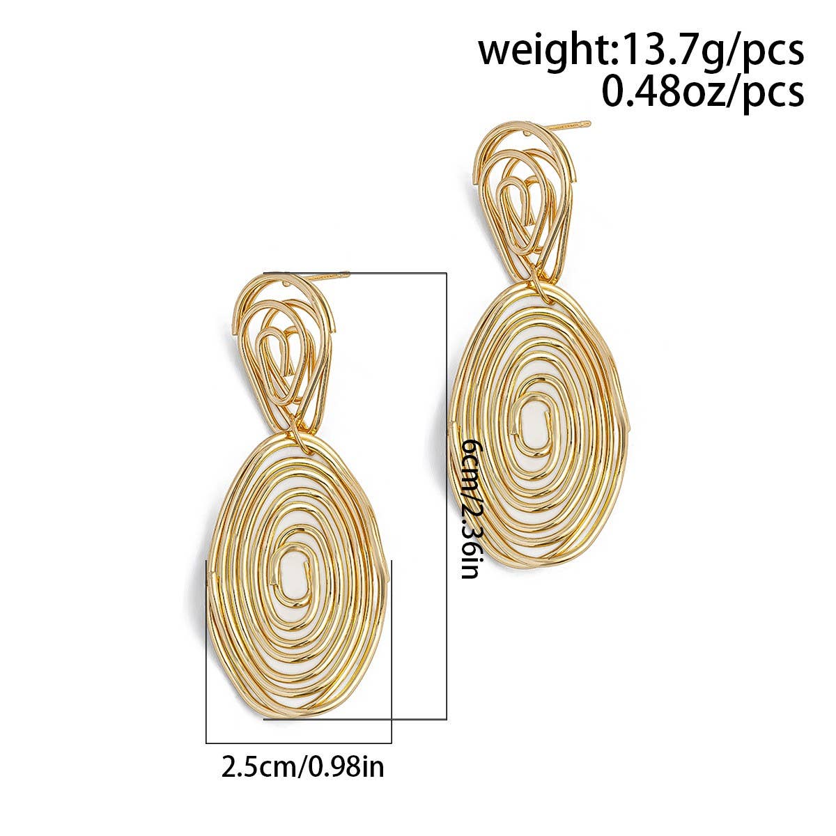 Wrinkle Earrings - Gold - KJ Clothier