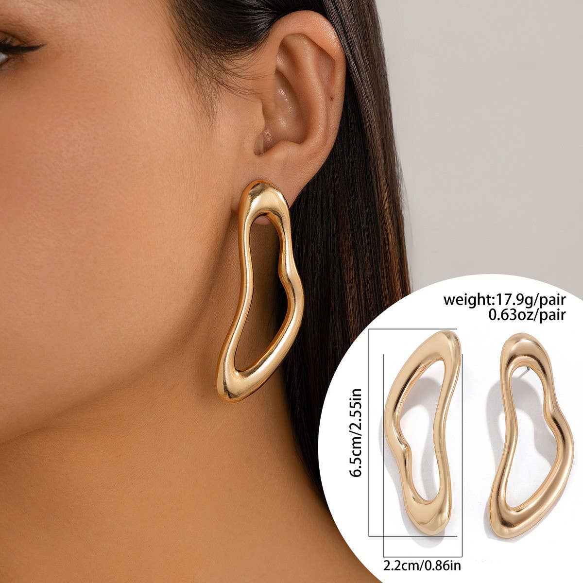 Wrinkle Earrings - Gold - KJ Clothier