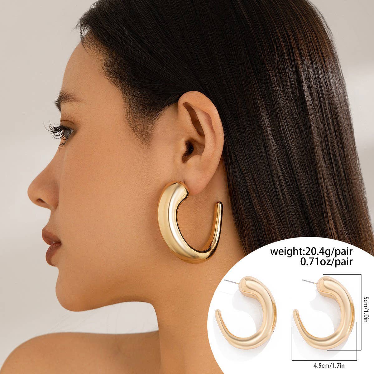 Wrinkle Earrings - Gold - KJ Clothier