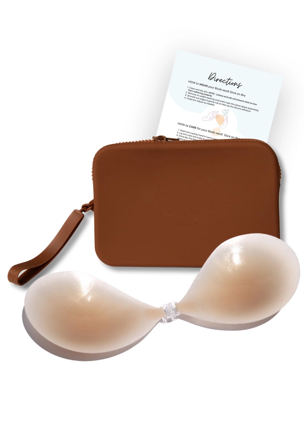 X1 Adhesive Stick - On Bra + x1 Silicone Travel Case - BOOBEEZ - KJ Clothier