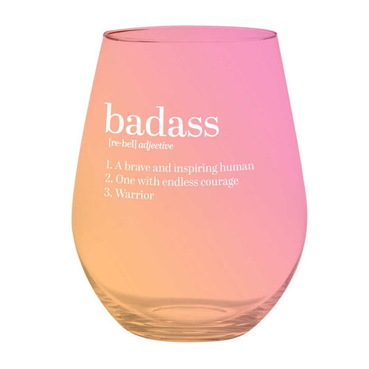 Slant Collections - Stemless Wine Glass - Badass
