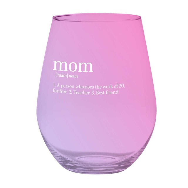 Slant Collections - Stemless Wine Glass - Mom