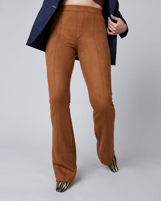 SPANX - Faux Suede Flare Pants - Rich Caramel