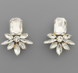 Rectangle & Marquise Stud Earrings